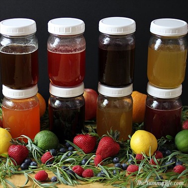 8 Natural, No-Cook  Fruit & Herb Honey Syrups