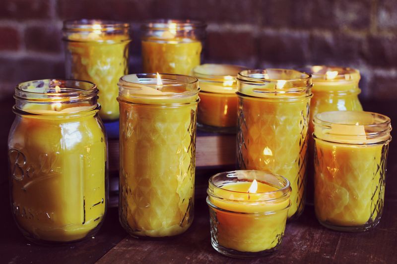 homemade beeswax candles