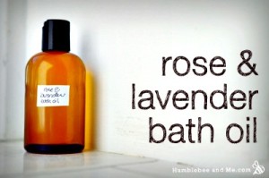 best homemade bath oil, homemade rose lavender bath oil